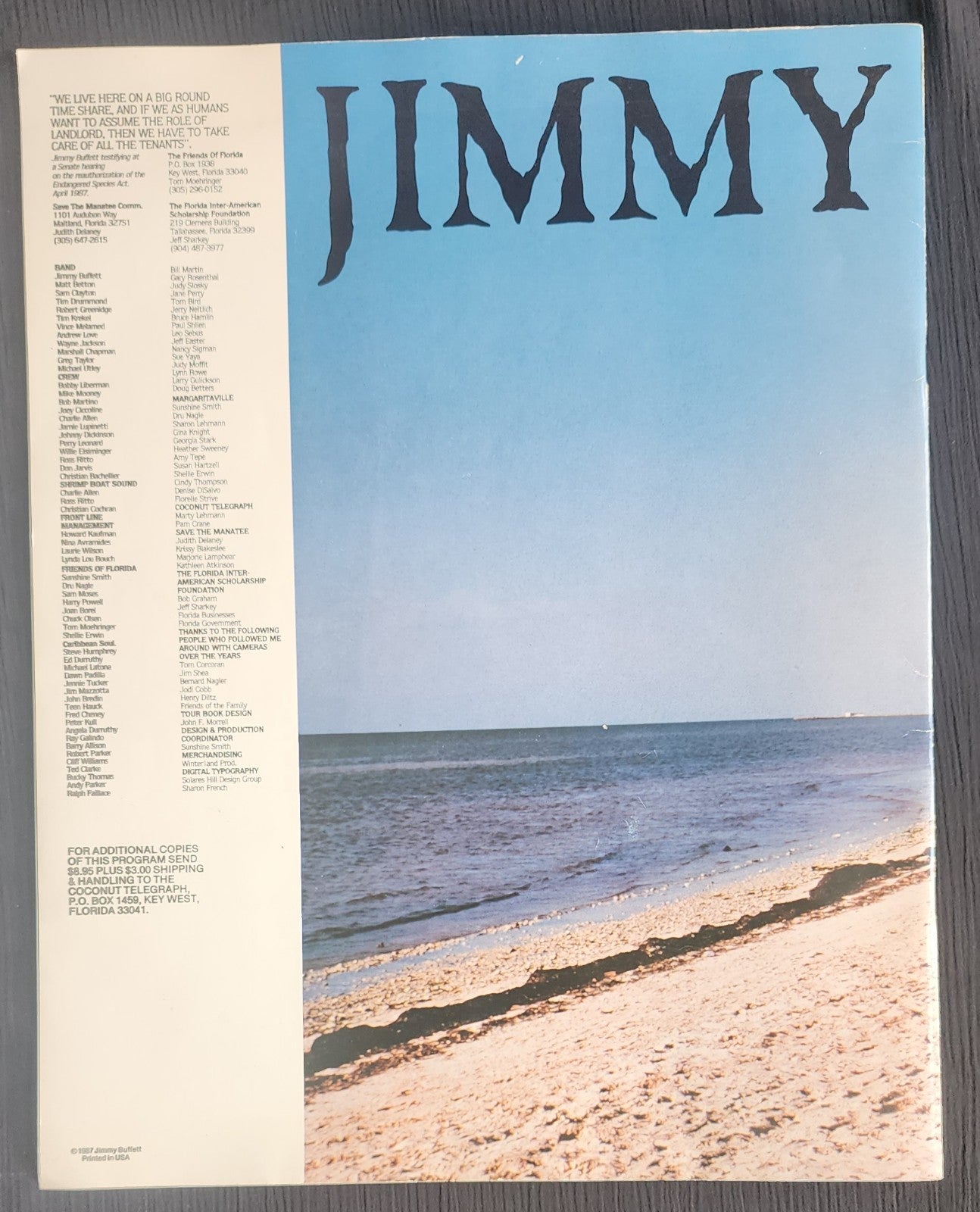JIMMY BUFFETT VINTAGE 1987 SUMMER TOUR Concert Program Tour Book + Alaska Review