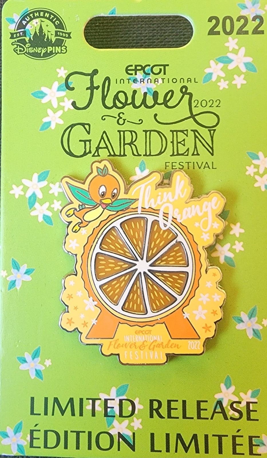 2022 Epcot Flower And Garden Festival Disney LR Pins Orange Bird & Dirt never hu