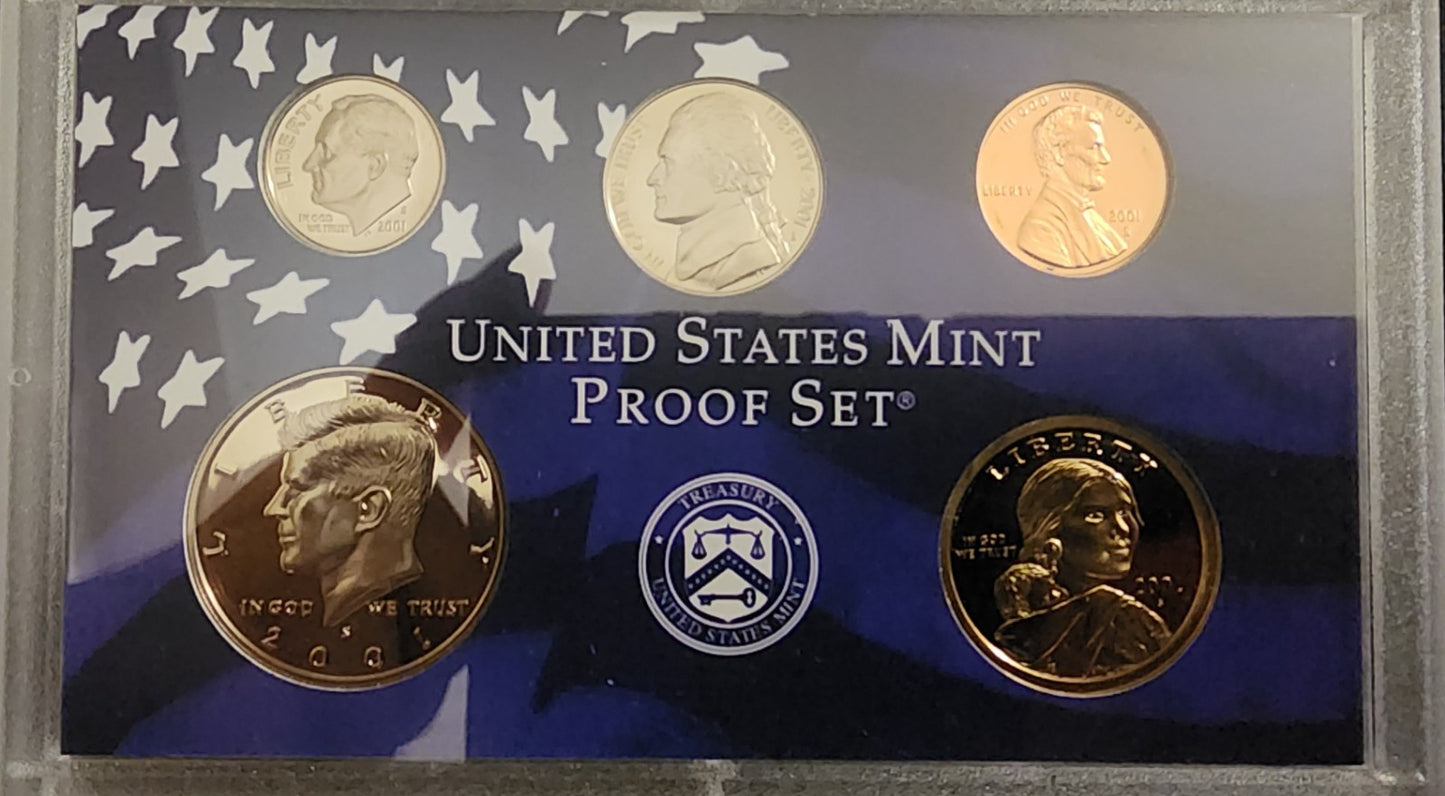 Pair of 2001 & 2005 U.S. Proof Sets in OGP -- 21 TOTAL PERFECT PROOF COINS!