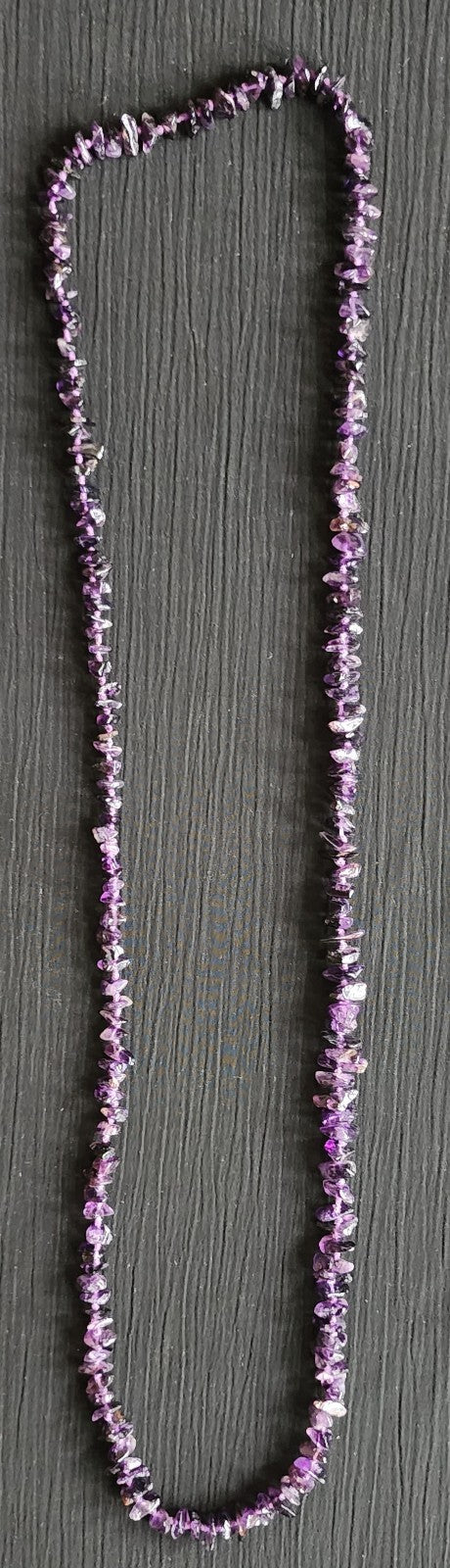 VTG Purple Natural Amethyst Necklace Handmade BOHO Single Strand 34"