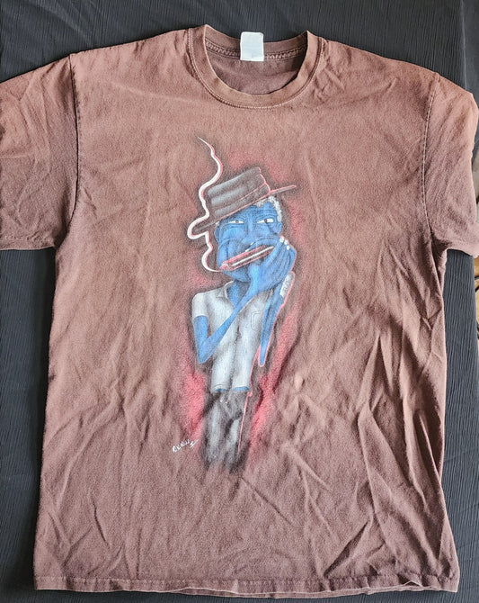 Men's Large Brown Blues Graphic Print Short Sleeve T-Shirt R K Kidd II