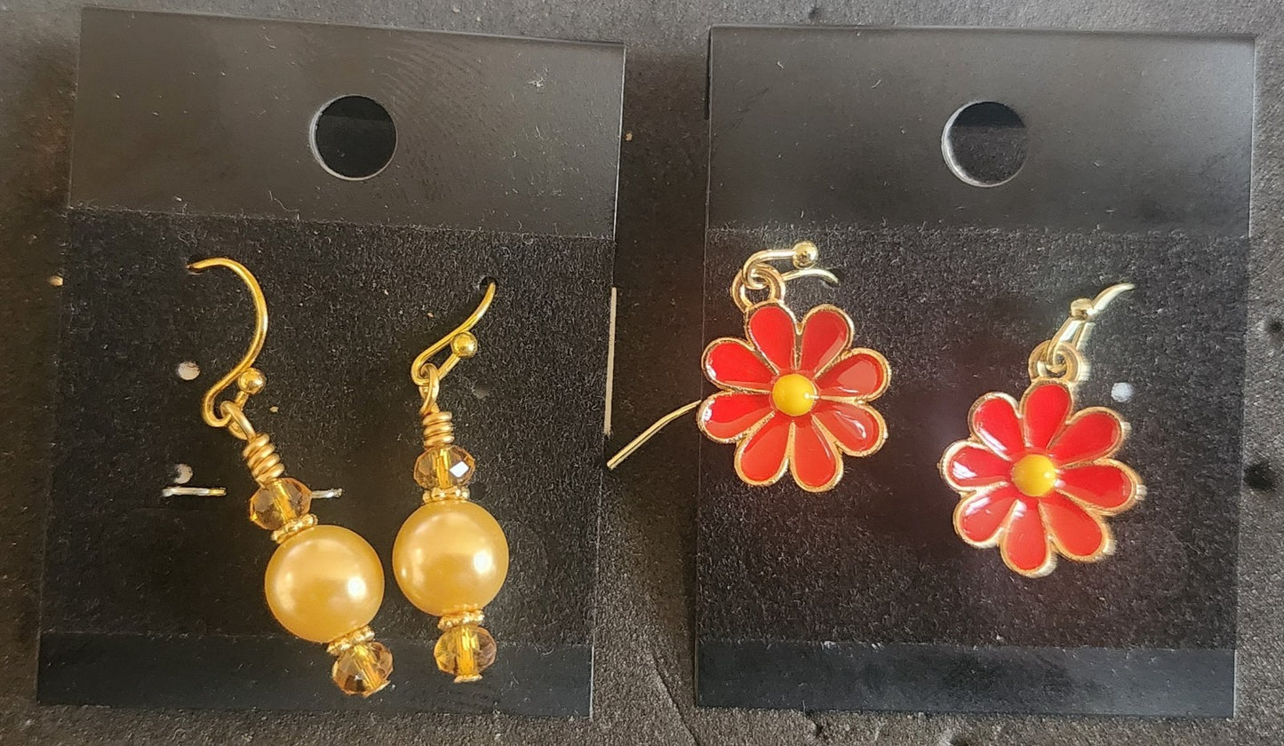 Vintage Estate Lot of (5) Pairs Earrings