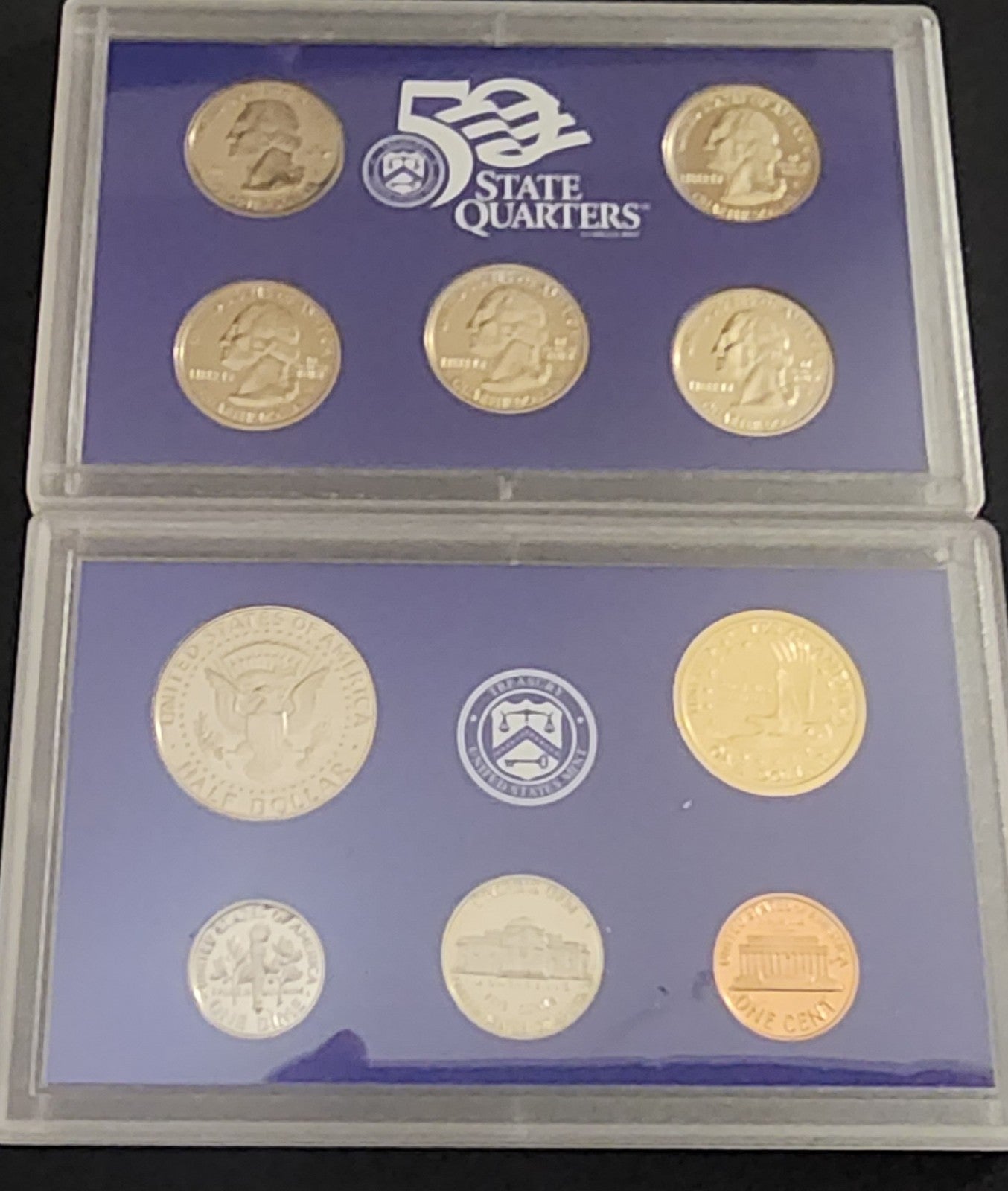 Pair of 2001 & 2005 U.S. Proof Sets in OGP -- 21 TOTAL PERFECT PROOF COINS!