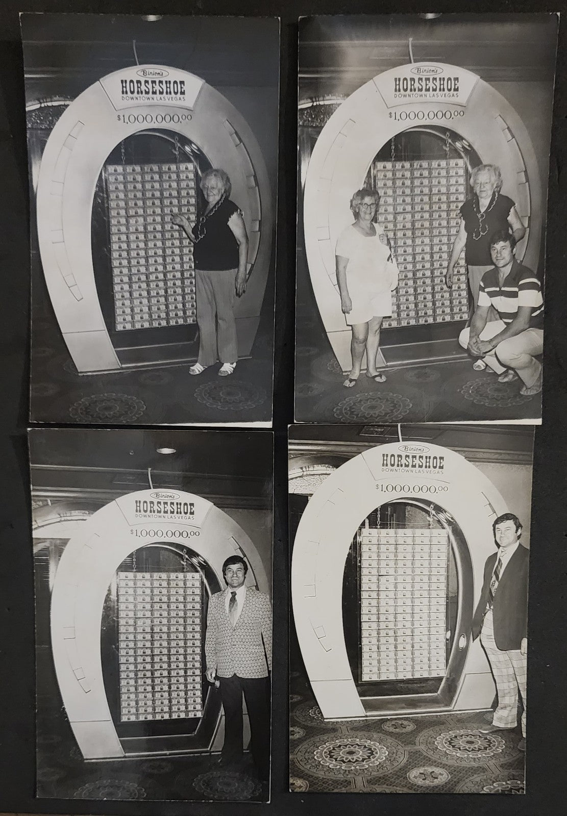 RPPC Binion's Horseshoe Casino Las Vegas Lot of (4) Slot Machine Postcards