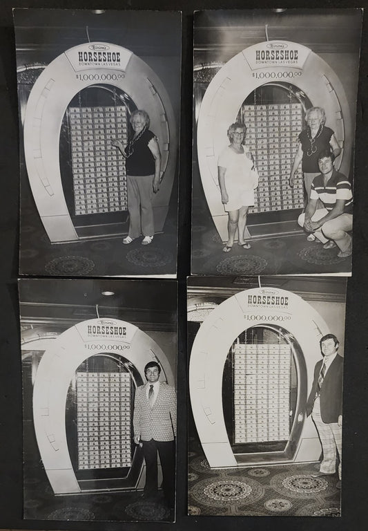 RPPC Binion's Horseshoe Casino Las Vegas Lot of (4) Slot Machine Postcards