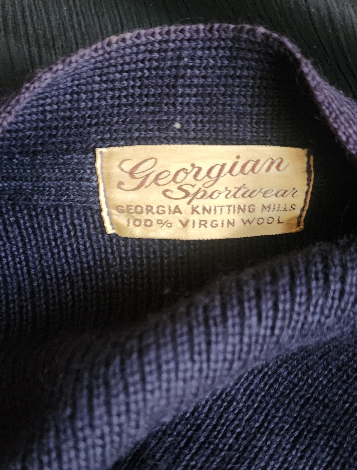 1950s Letterman Vintage Unisex Blue Cardigan Boyfriend Button Sweater