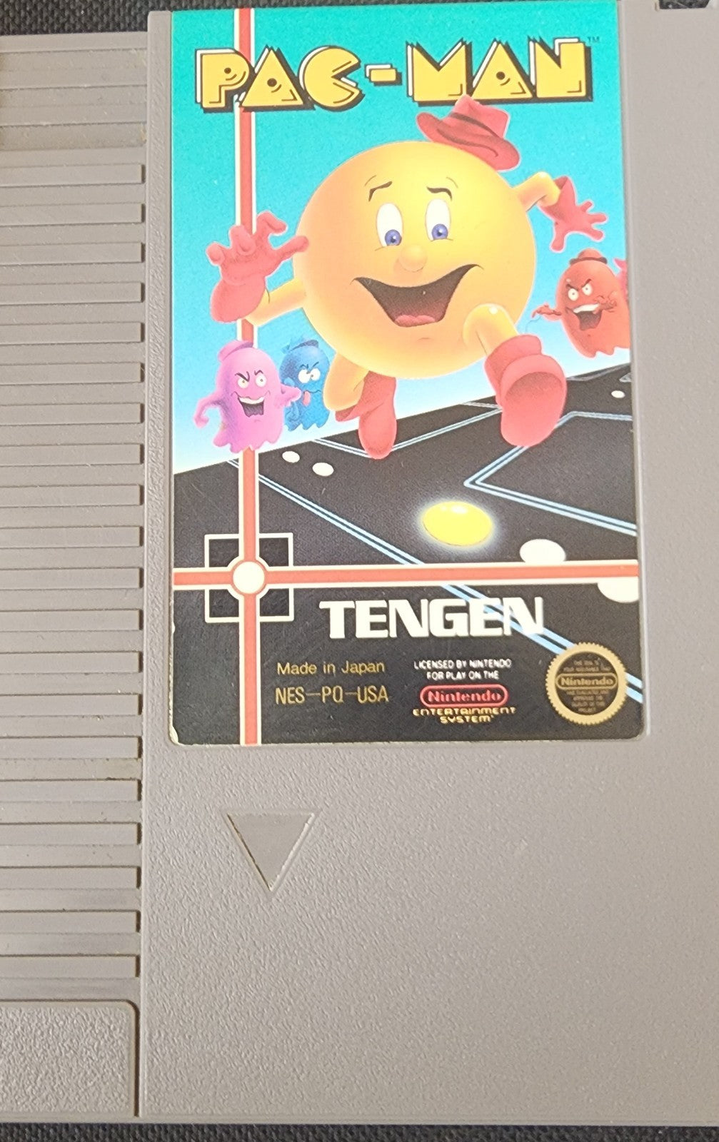 Pac-Man Tengen Gray Nintendo Entertainment System NES Tested