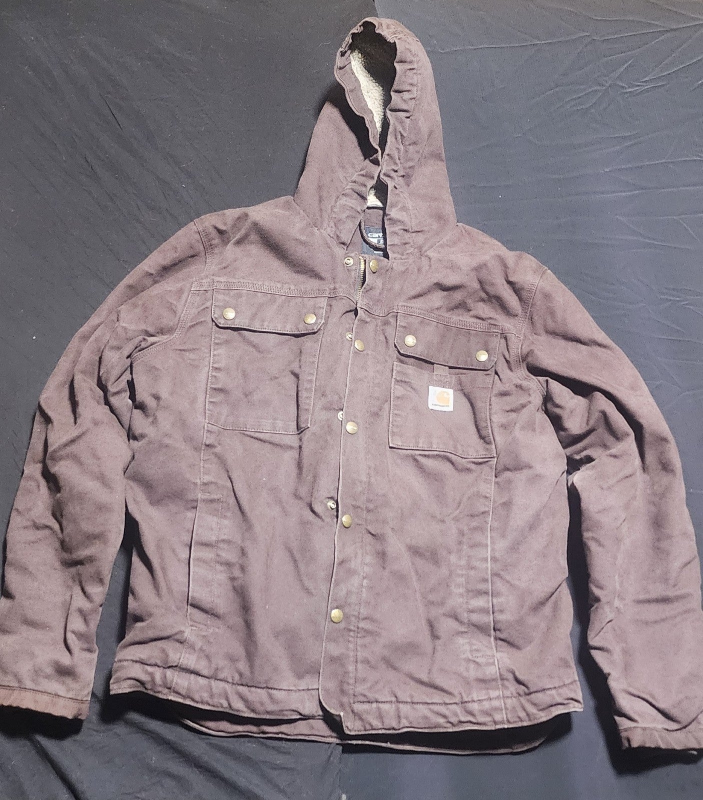 Carhartt Washed Duck Sherpa Lined Size M Relaxed Fit Utility Jacket 0J3826-M