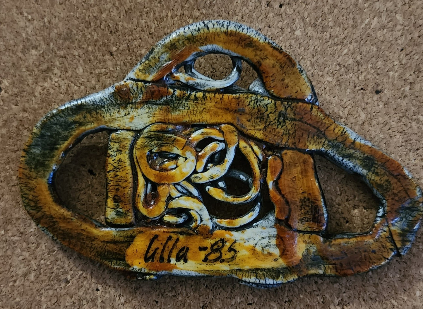 Vintage Scarf Slide Buckle Signed by ULLA Winblad HJELMQVIST 85'