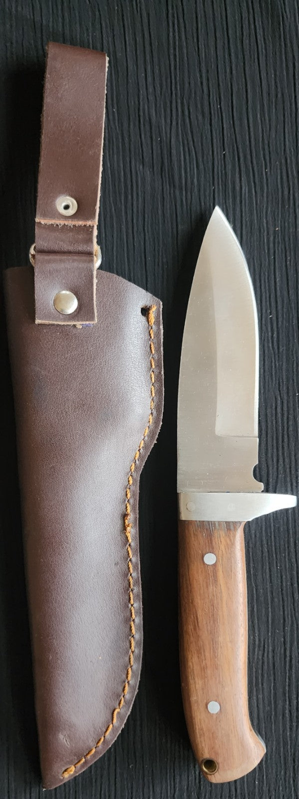 Fixed Blade Kuzach Knife DKZ Made in USA With Leather Sheath