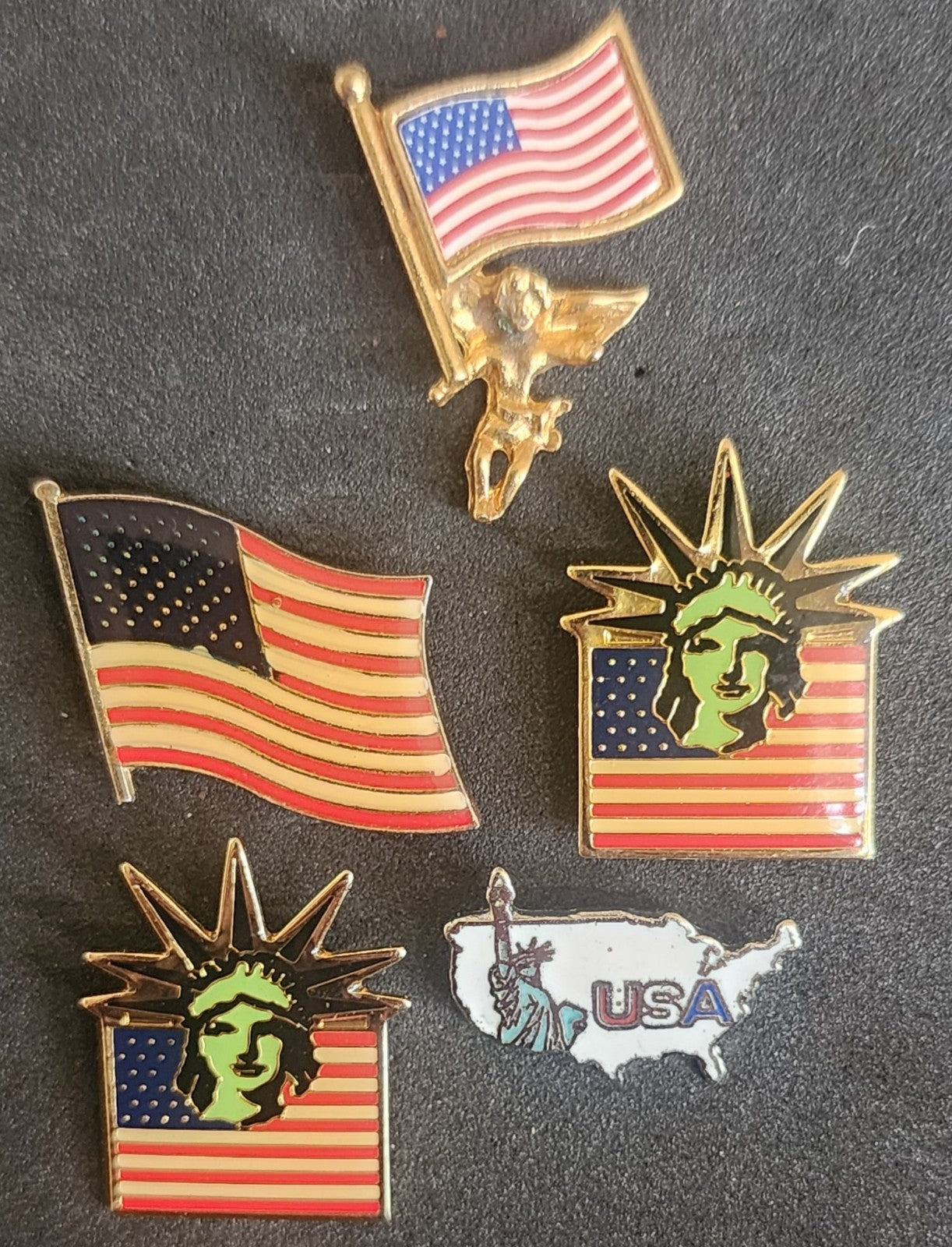 Vintage 80s American Flag - USA Pin Lot Excellent Condition 1980s