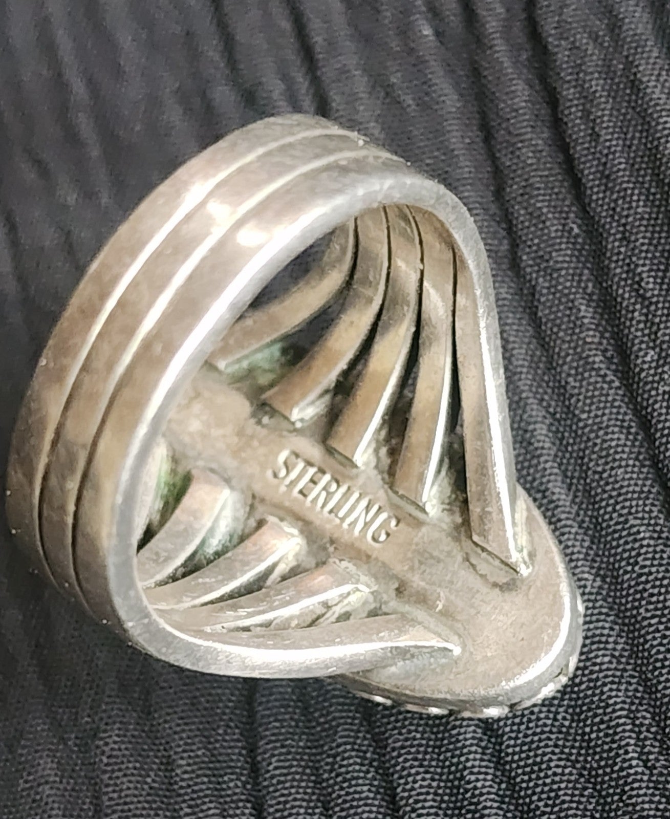 Vintage Sterling Silver .925 Southwestern Lapis Tribal Ring 7.5