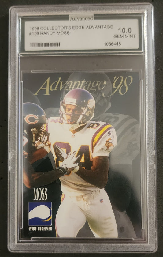 1998 Collector's Edge Advantage - #196 Randy Moss (RC) Advanced Gem Mint 10