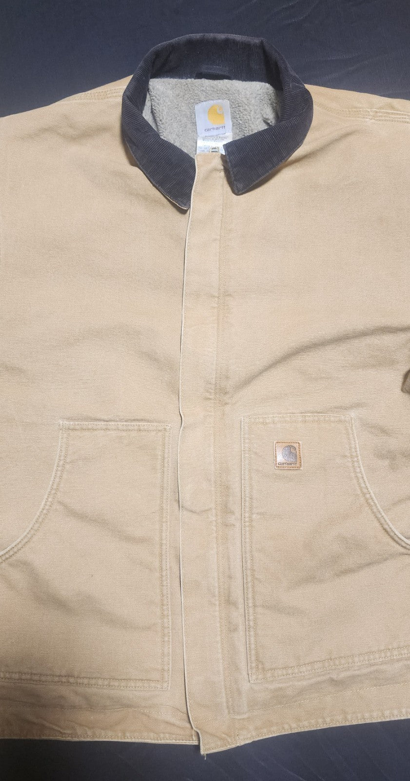 Vintage  Carhartt Mens XL TALL Jacket J164 CML Sherpa Lined Canvas