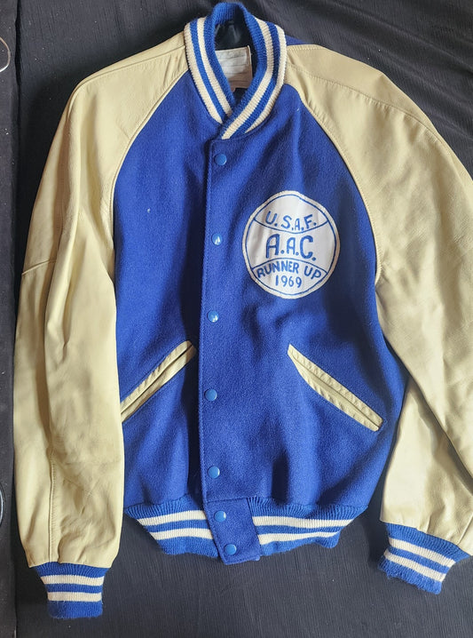 Vintage 1969 varsity letterman style jacket USAF AAC Runner up sz.42
