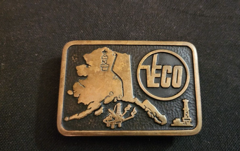 1983 ALASKA VECO belt buckle By Anacortes Brass Works #038
